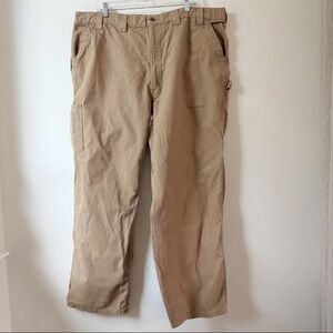 Carhartt Men’s Work Pants 44x30 Brown Tan Twill Relaxed Fit Utility